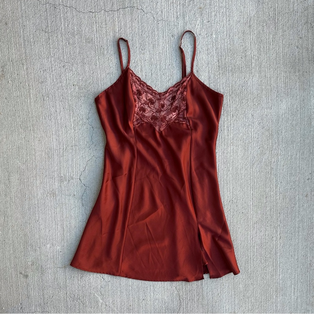 90s victoria’s secret brown satin slip